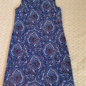 Talbots Blue and Orange Paisley Dress